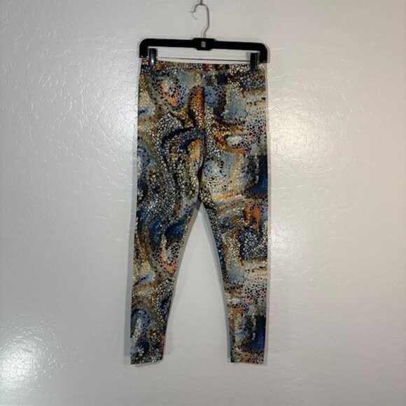 Soft Surroundings Pants Womens XS Multicolor Mosaic Print Leggings Blue 2BB56 - Picture 1 of 9